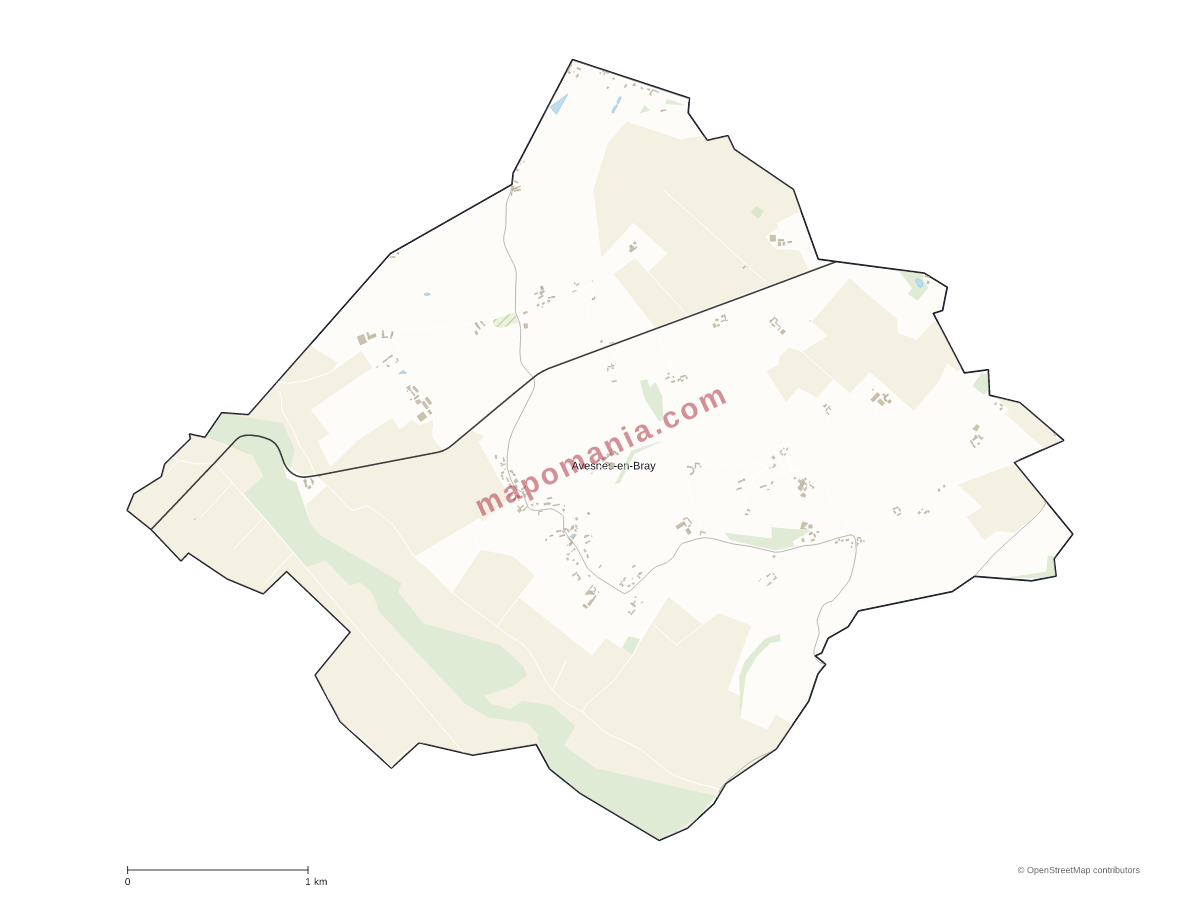 Carte de Avesnes-en-Bray à personnaliser