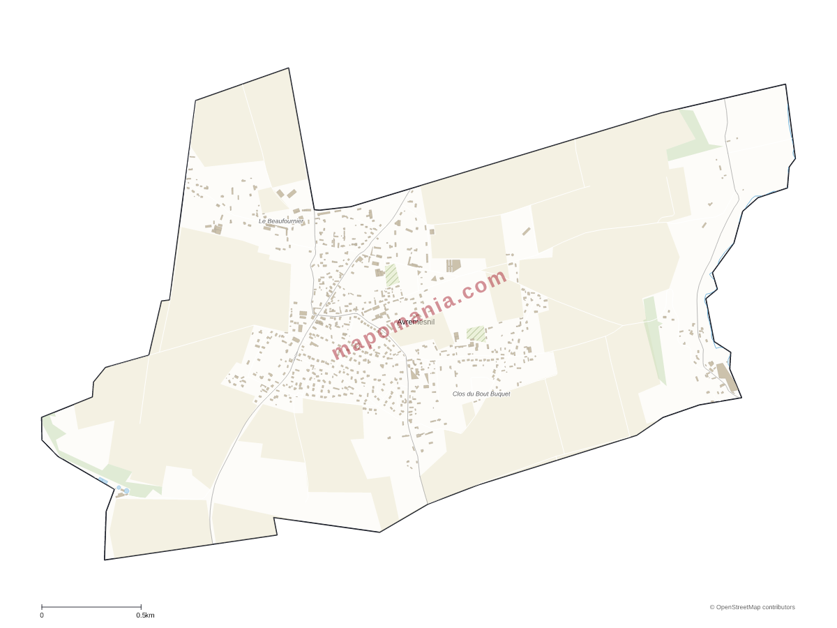 Carte de Avremesnil à personnaliser