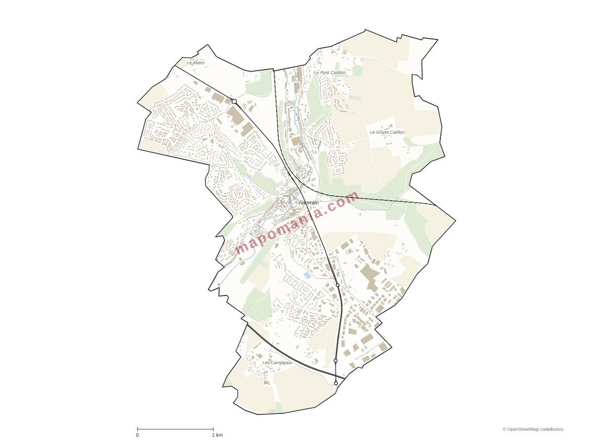 Carte de Barentin à personnaliser