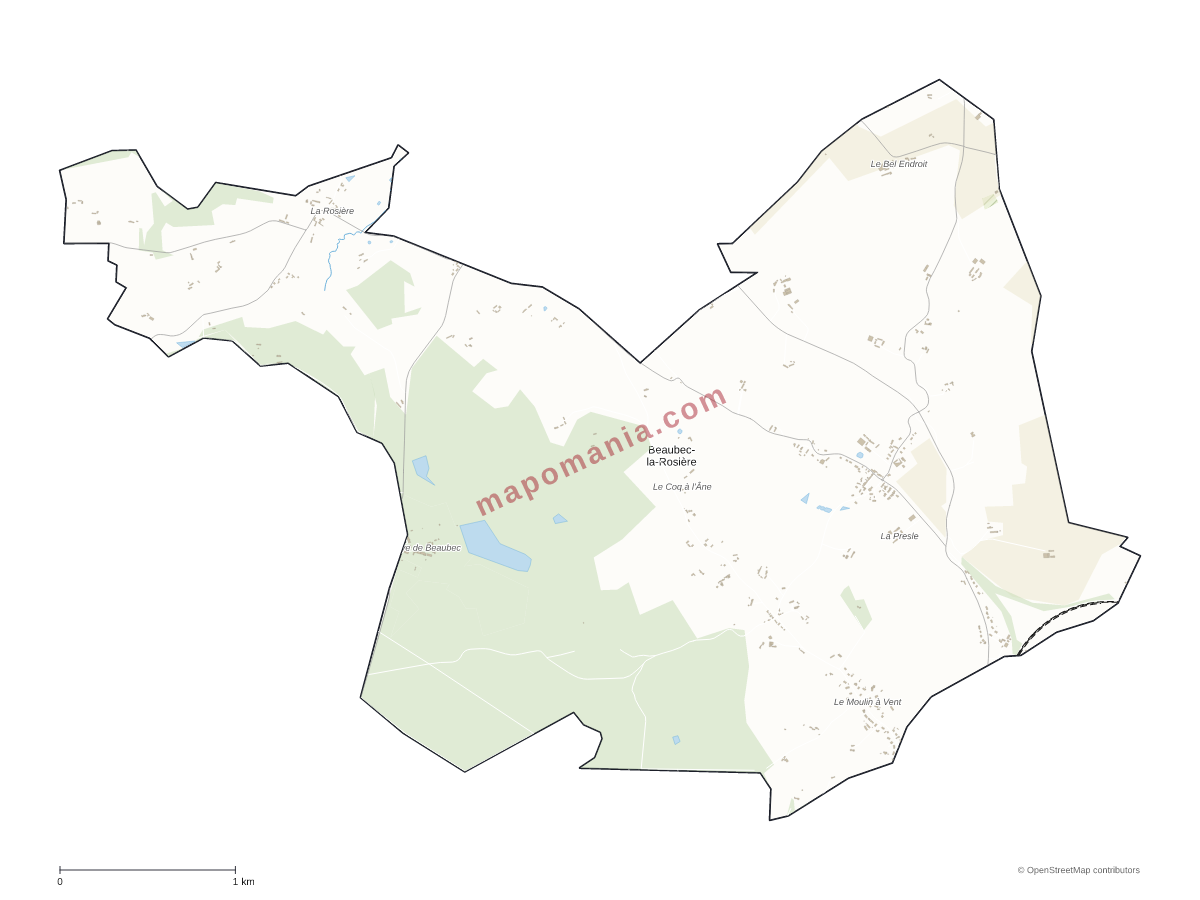 Carte de Beaubec-la-Rosière à personnaliser