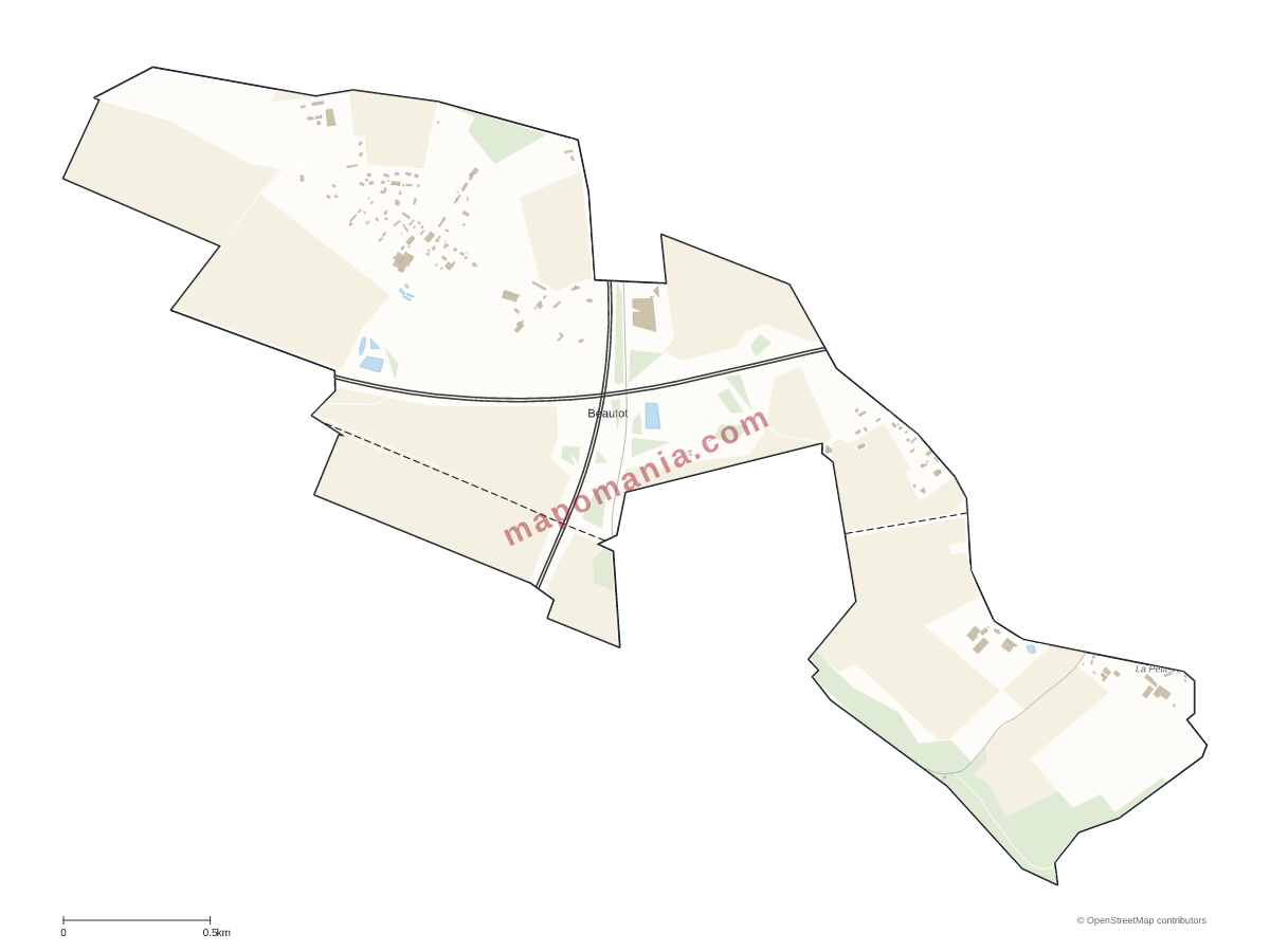 Carte de Beautot à personnaliser