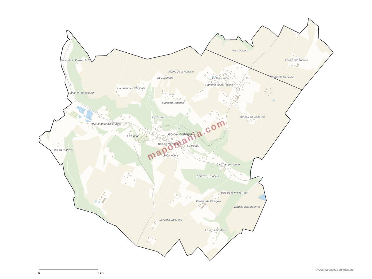 Carte de Bec-de-Mortagne à personnaliser