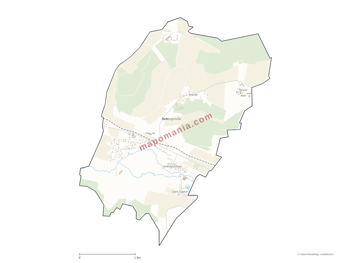 Carte de Bellengreville à personnaliser