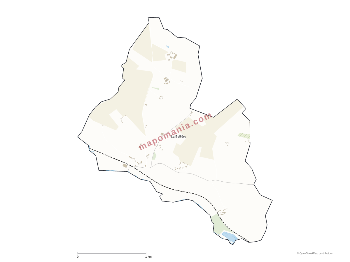 Carte de La Bellière à personnaliser