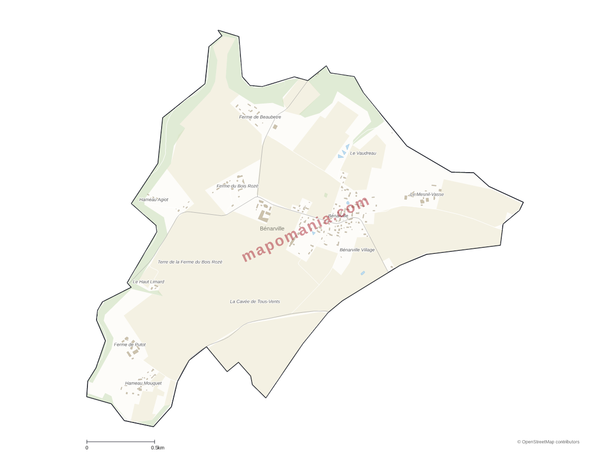 Carte de Bénarville à personnaliser