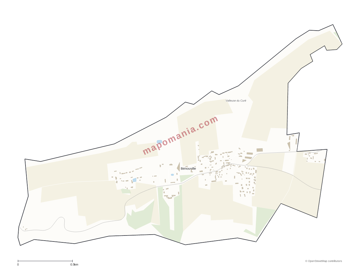 Carte de Bénouville à personnaliser