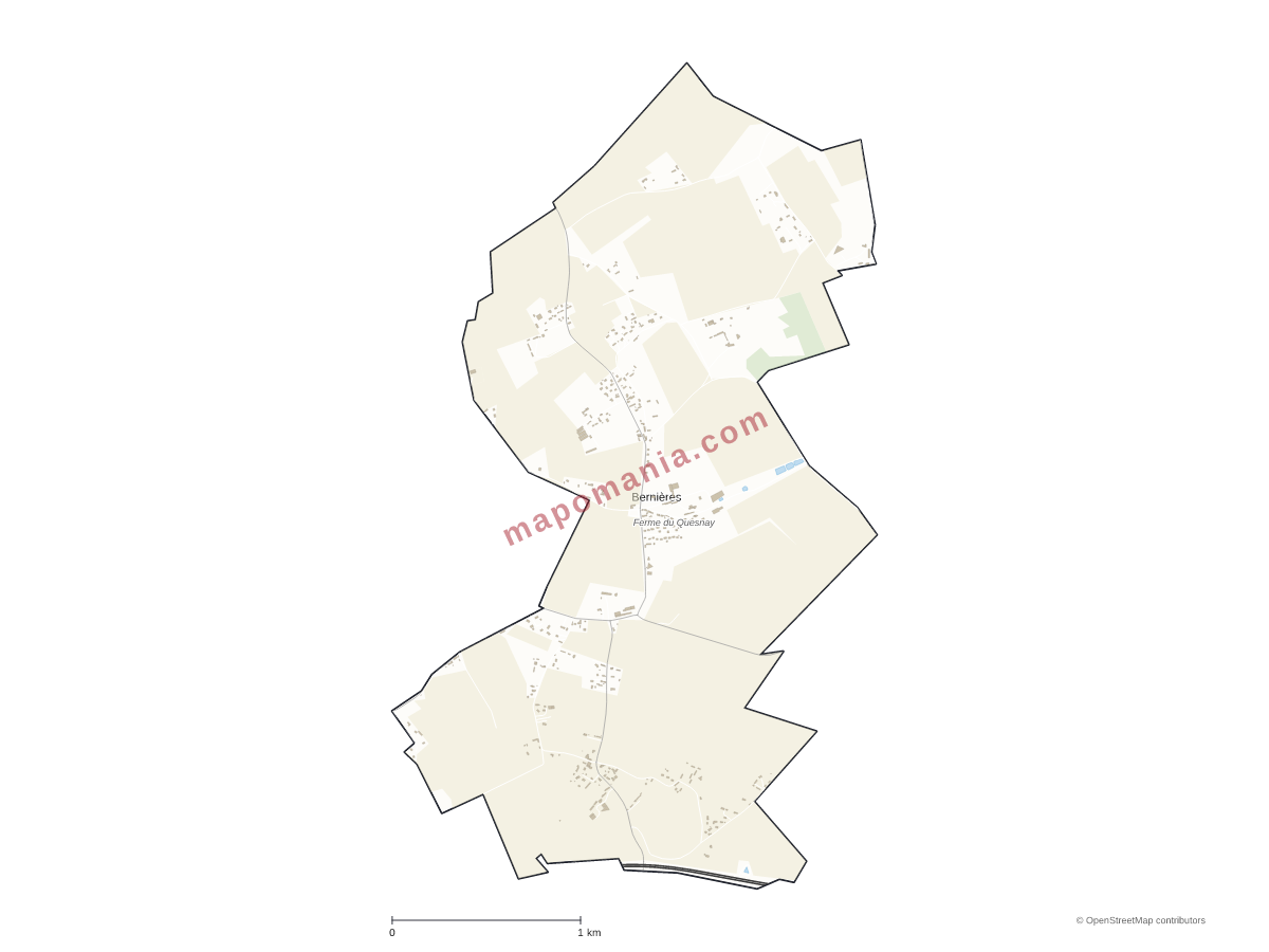 Carte de Bernières à personnaliser