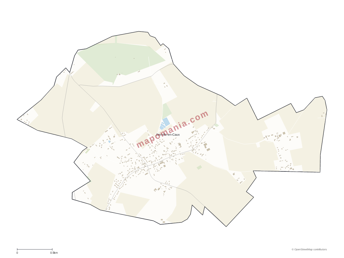 Carte de Berville-en-Caux à personnaliser