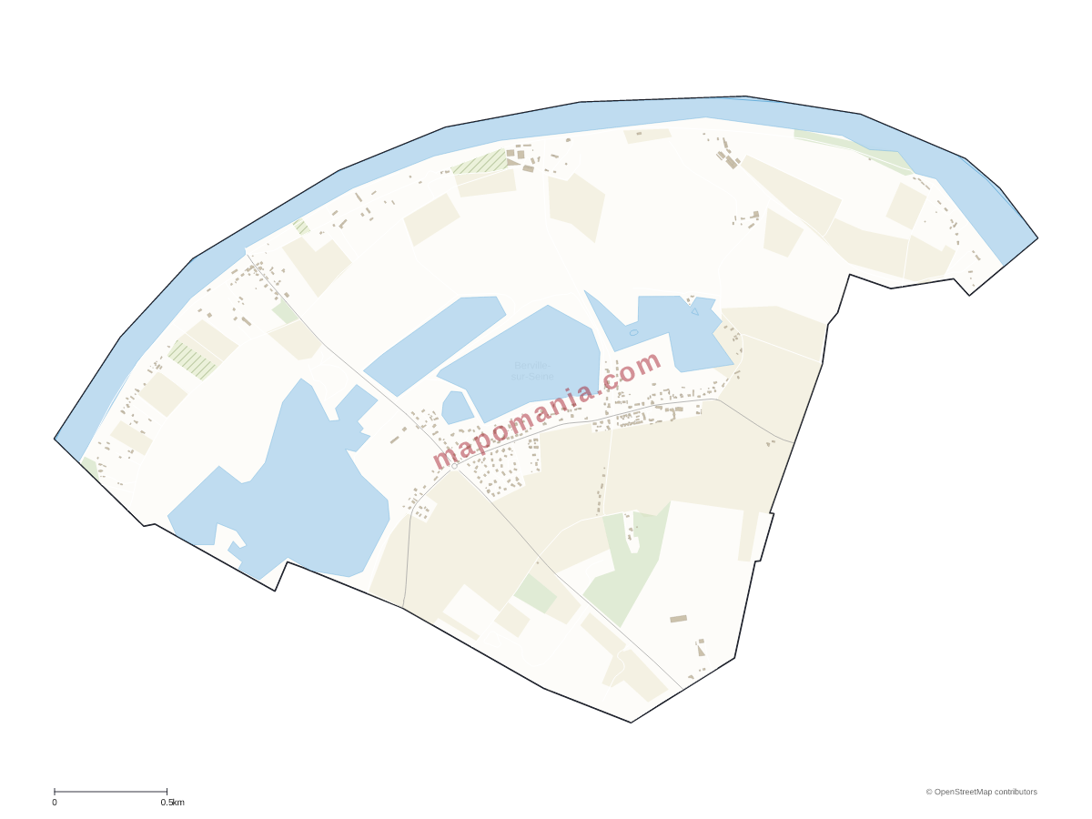 Carte de Berville-sur-Seine à personnaliser