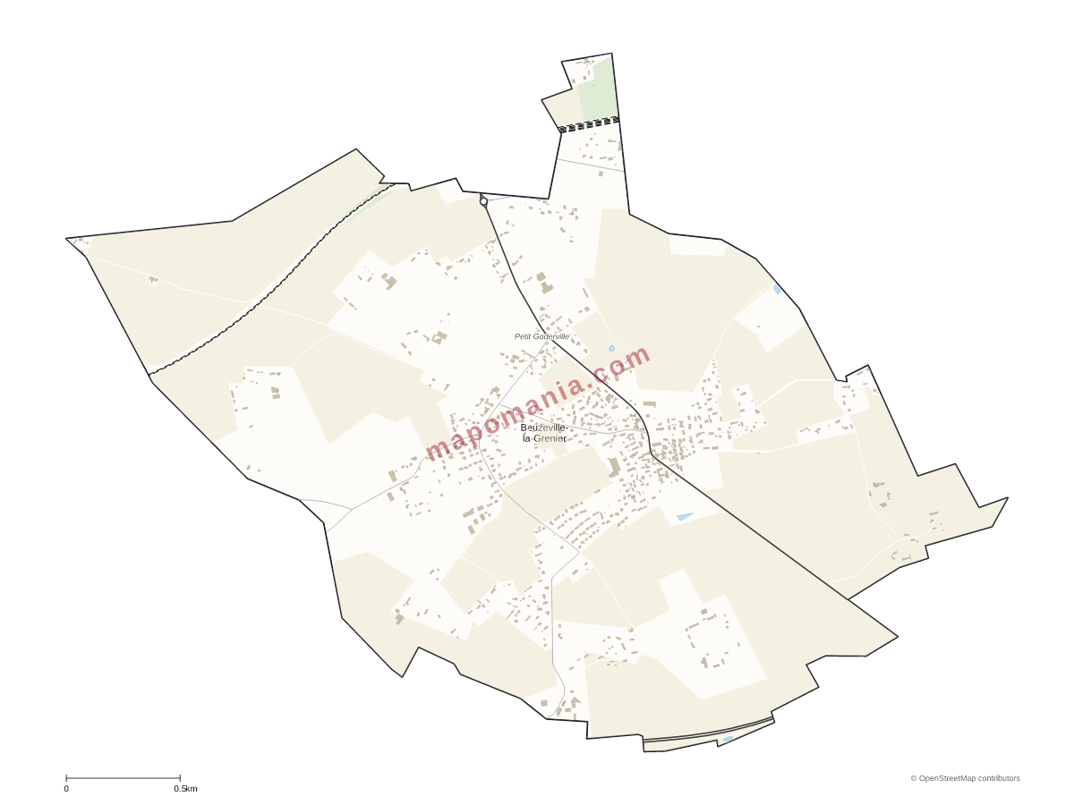 Carte de Beuzeville-la-Grenier à personnaliser