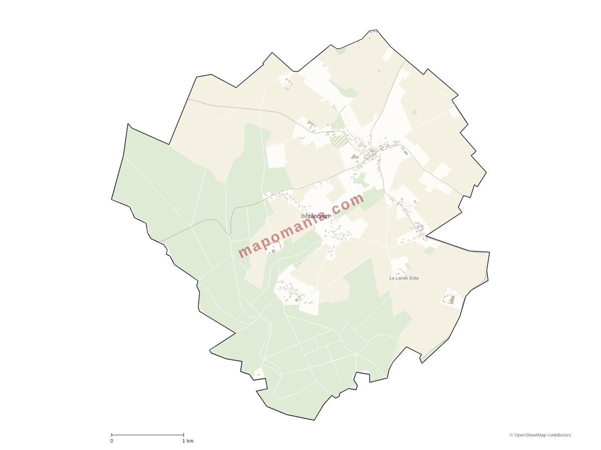 Carte de Bézancourt à personnaliser