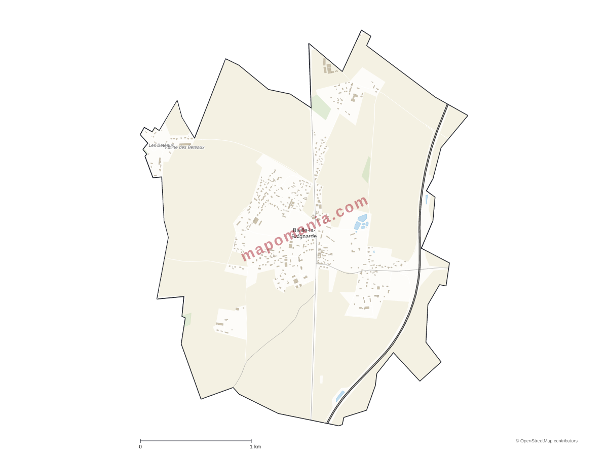 Carte de Biville-la-Baignarde à personnaliser