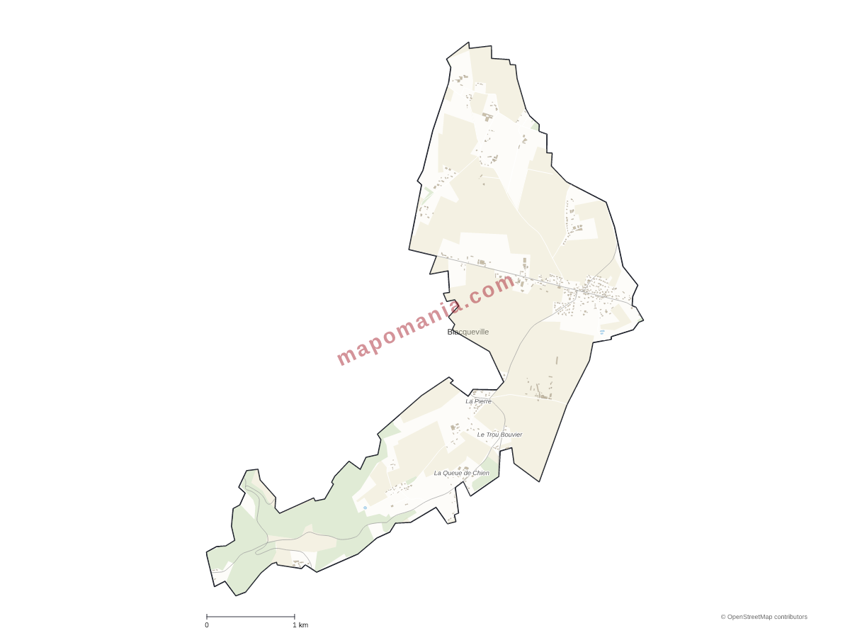 Carte de Blacqueville à personnaliser
