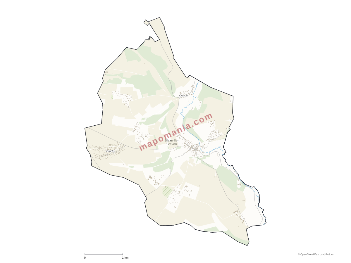 Carte de Blainville-Crevon à personnaliser