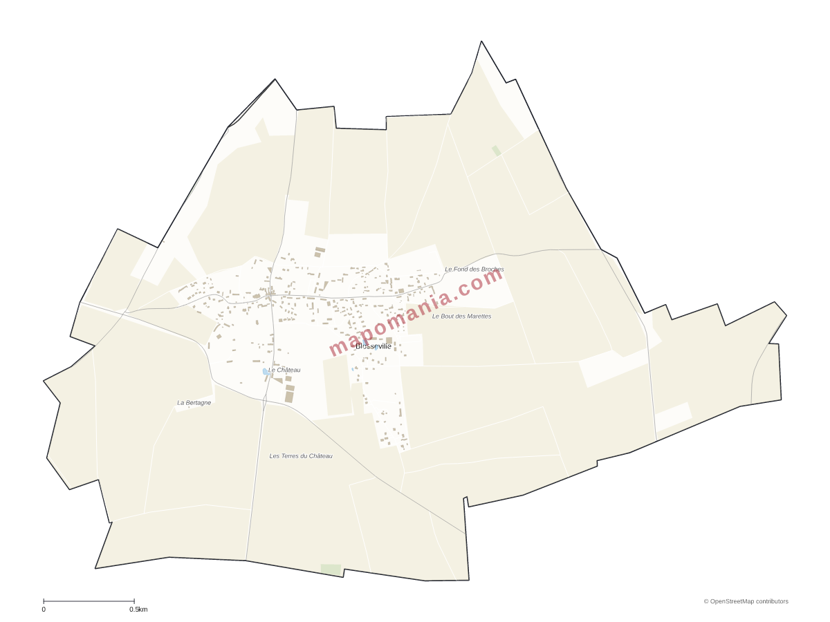 Carte de Blosseville à personnaliser
