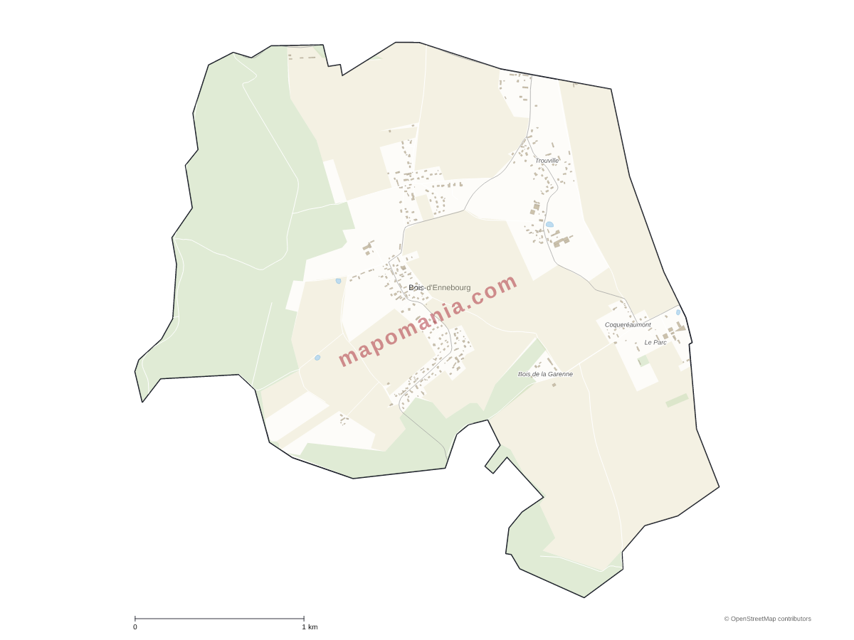 Carte de Bois-d'Ennebourg à personnaliser