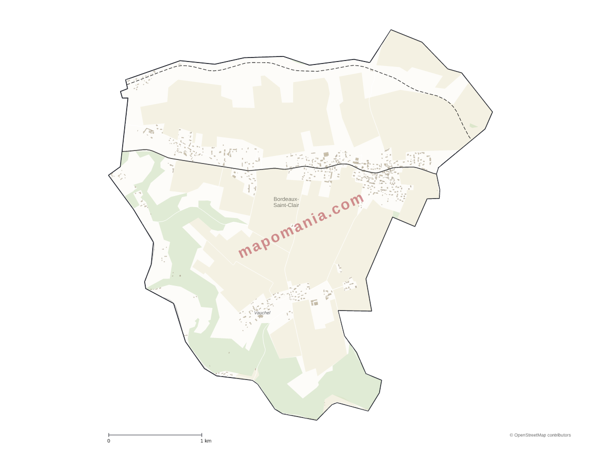 Carte de Bordeaux-Saint-Clair à personnaliser