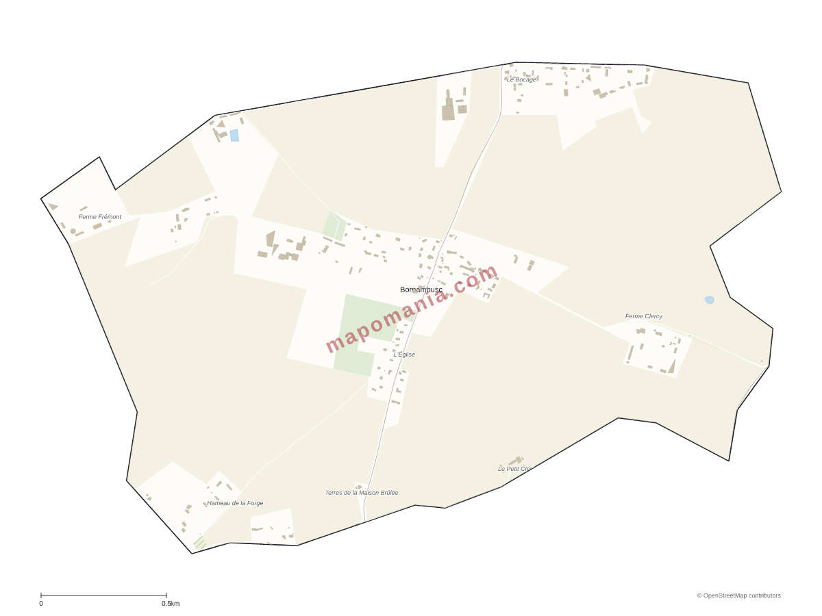 Carte de Bornambusc à personnaliser