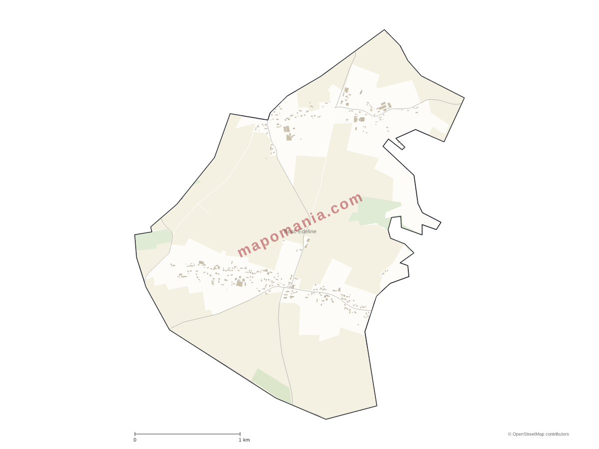 Carte de Bosc-Édeline à personnaliser