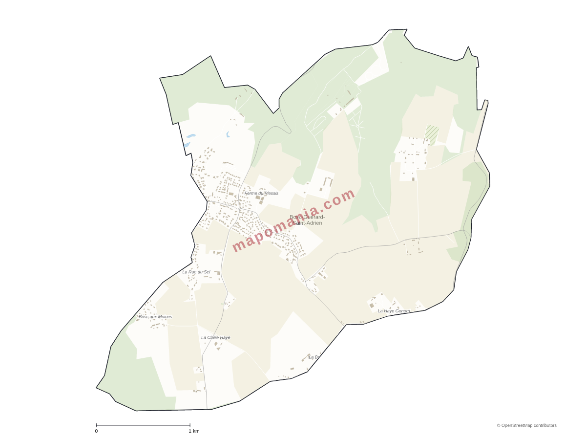 Carte de Bosc-Guérard-Saint-Adrien à personnaliser