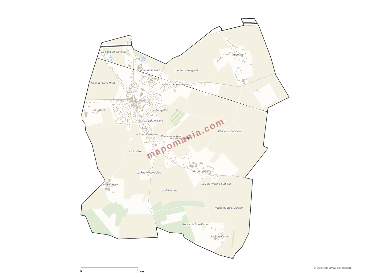 Carte de Bosc-le-Hard à personnaliser