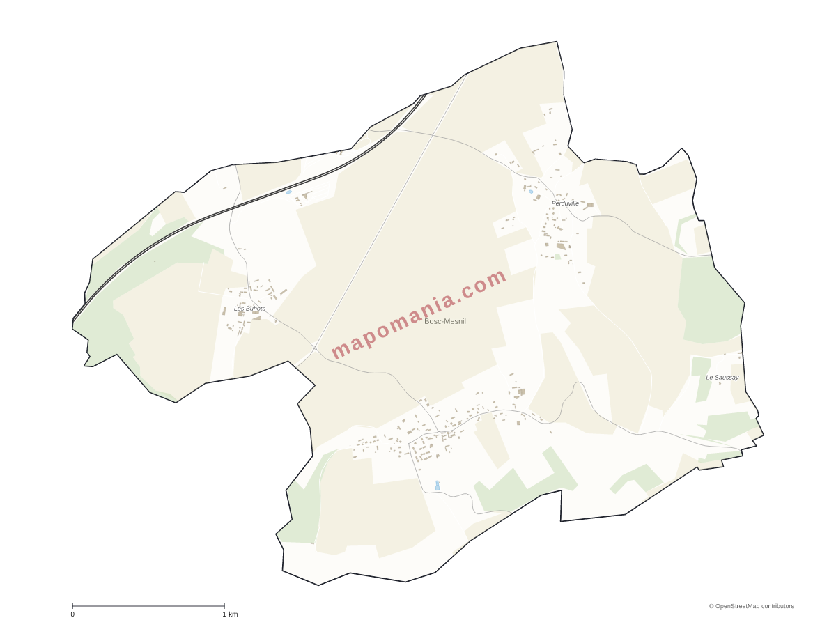 Carte de Bosc-Mesnil à personnaliser