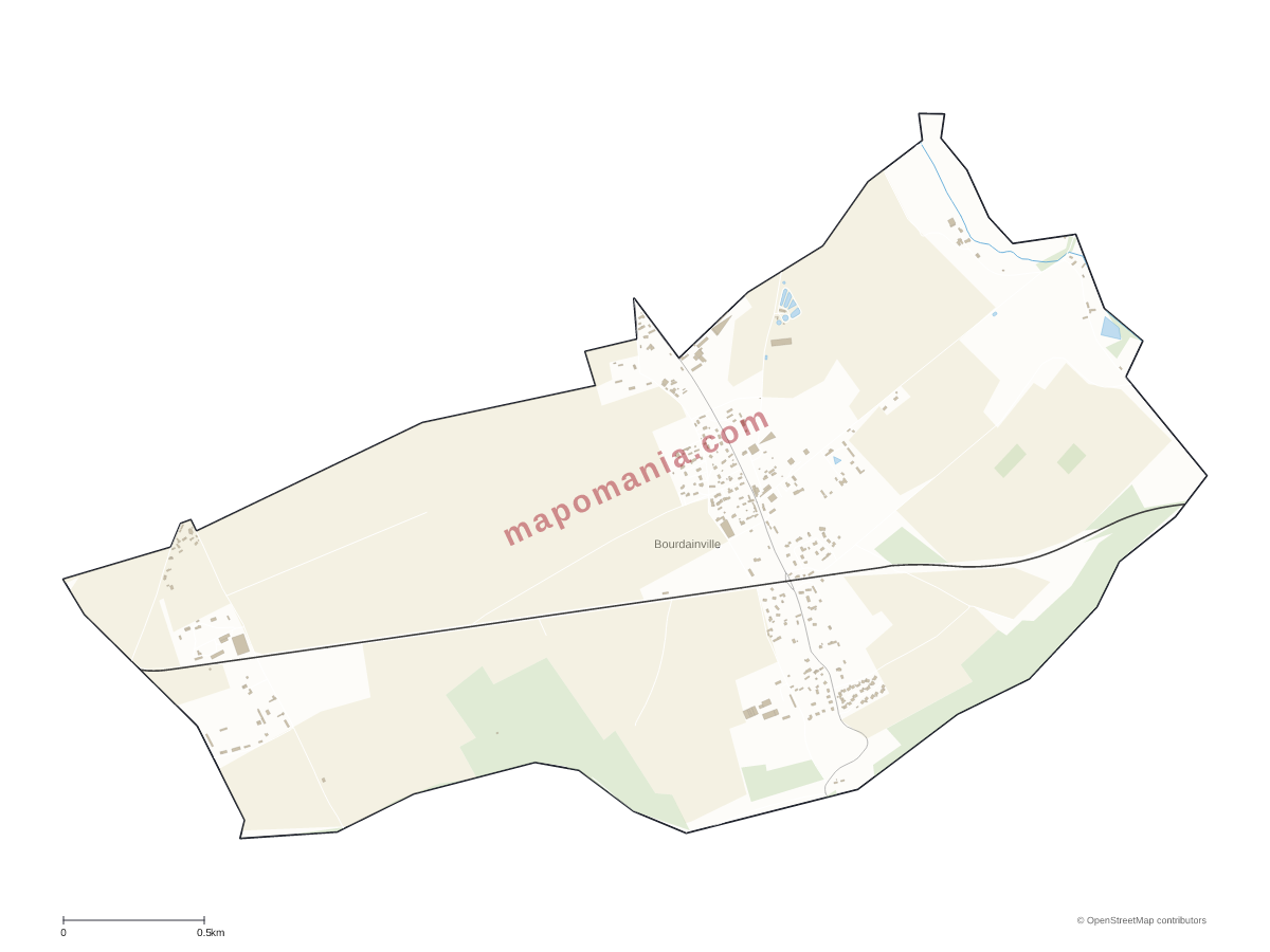 Carte de Bourdainville à personnaliser