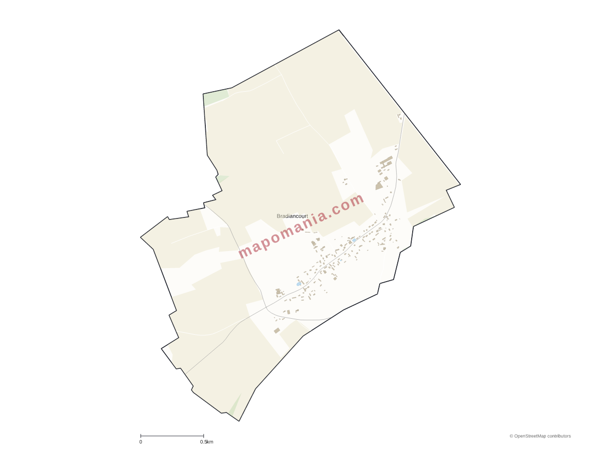 Carte de Bradiancourt à personnaliser