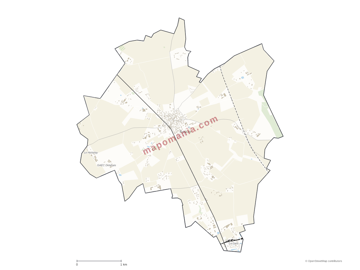 Carte de Bréauté à personnaliser