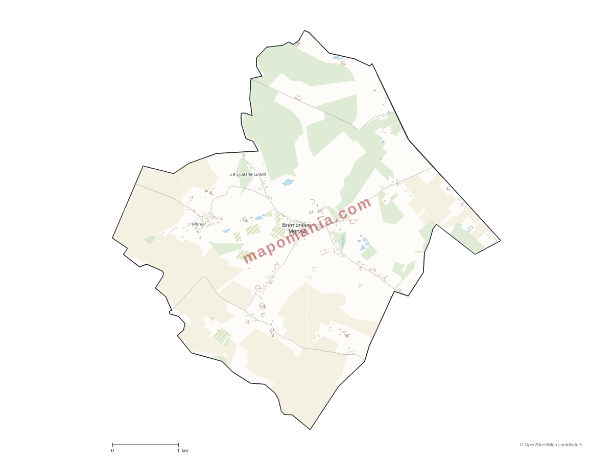 Carte de Brémontier-Merval à personnaliser