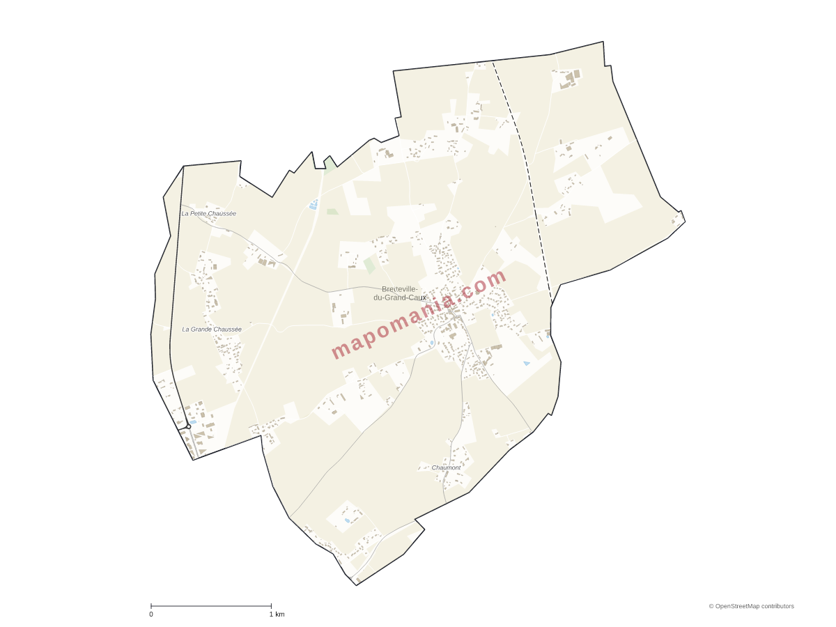 Carte de Bretteville-du-Grand-Caux à personnaliser