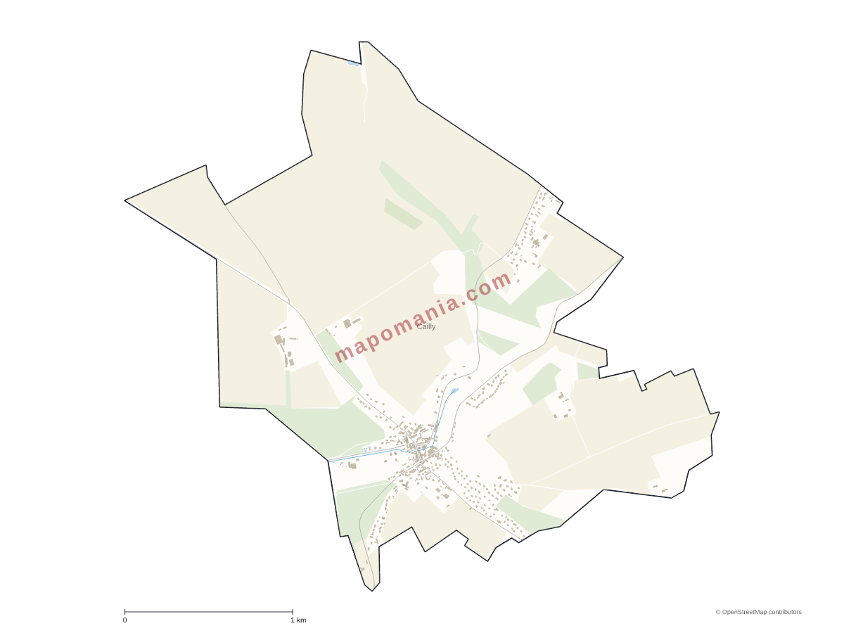 Carte de Cailly à personnaliser