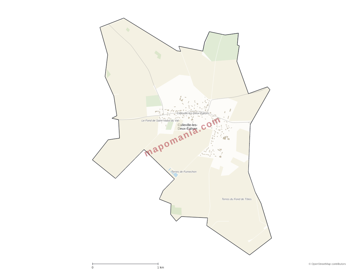 Carte de Calleville-les-Deux-Églises à personnaliser
