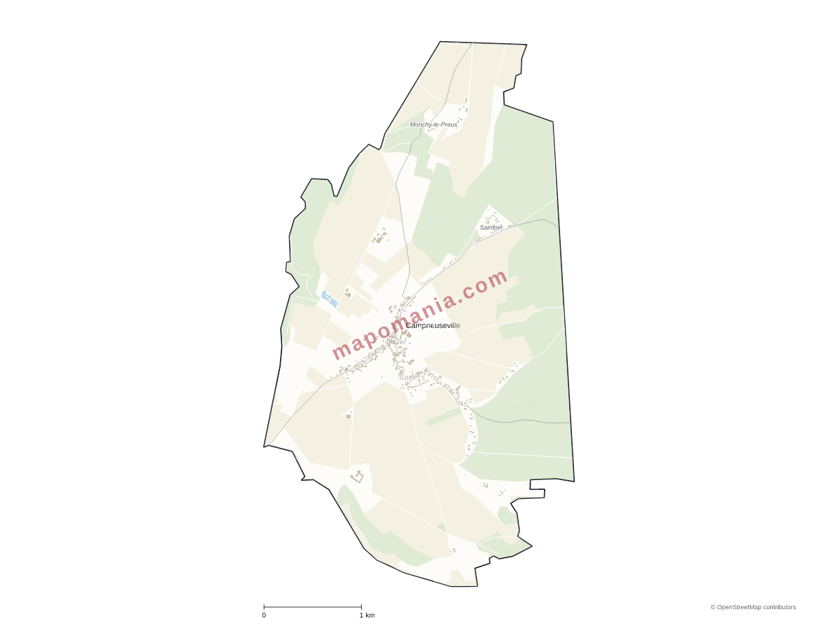 Carte de Campneuseville à personnaliser