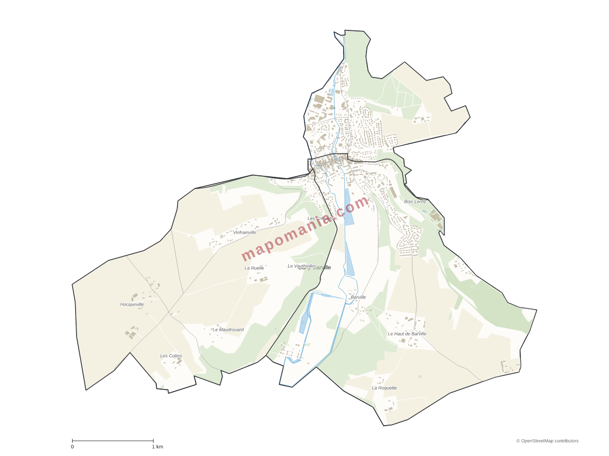 Carte de Cany-Barville à personnaliser
