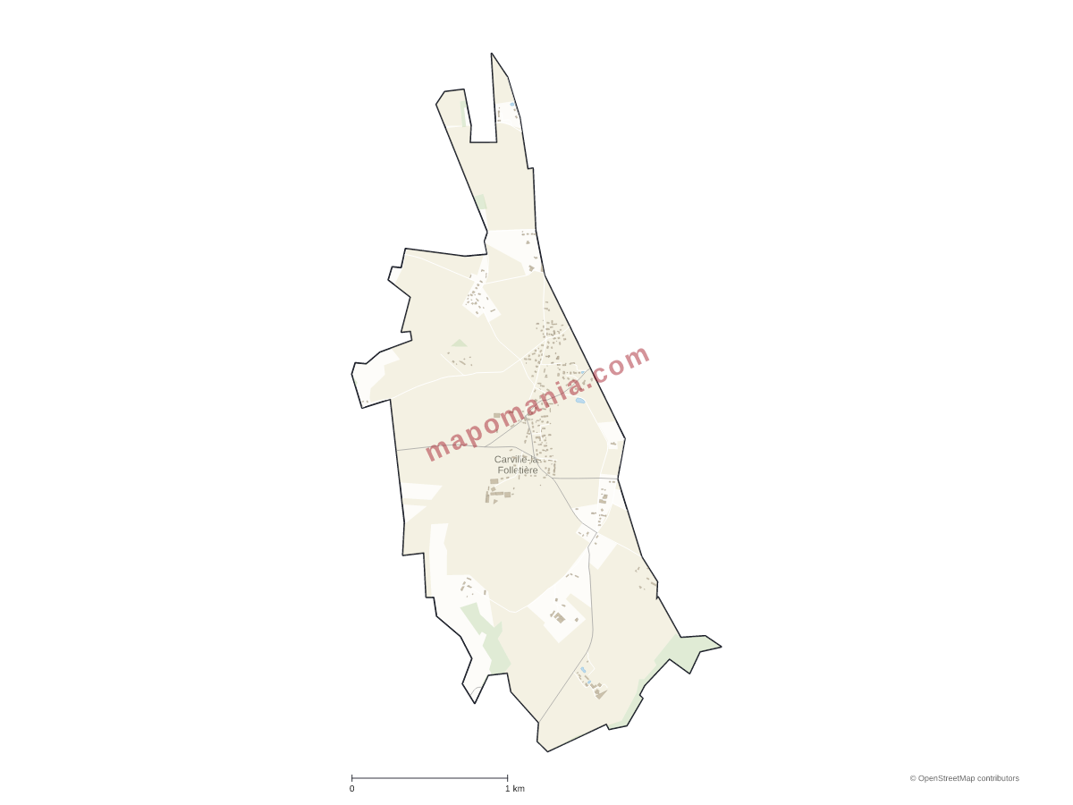 Carte de Carville-la-Folletière à personnaliser
