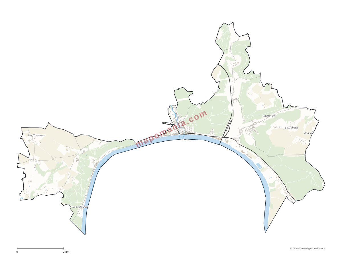 Carte de Rives-en-Seine à personnaliser