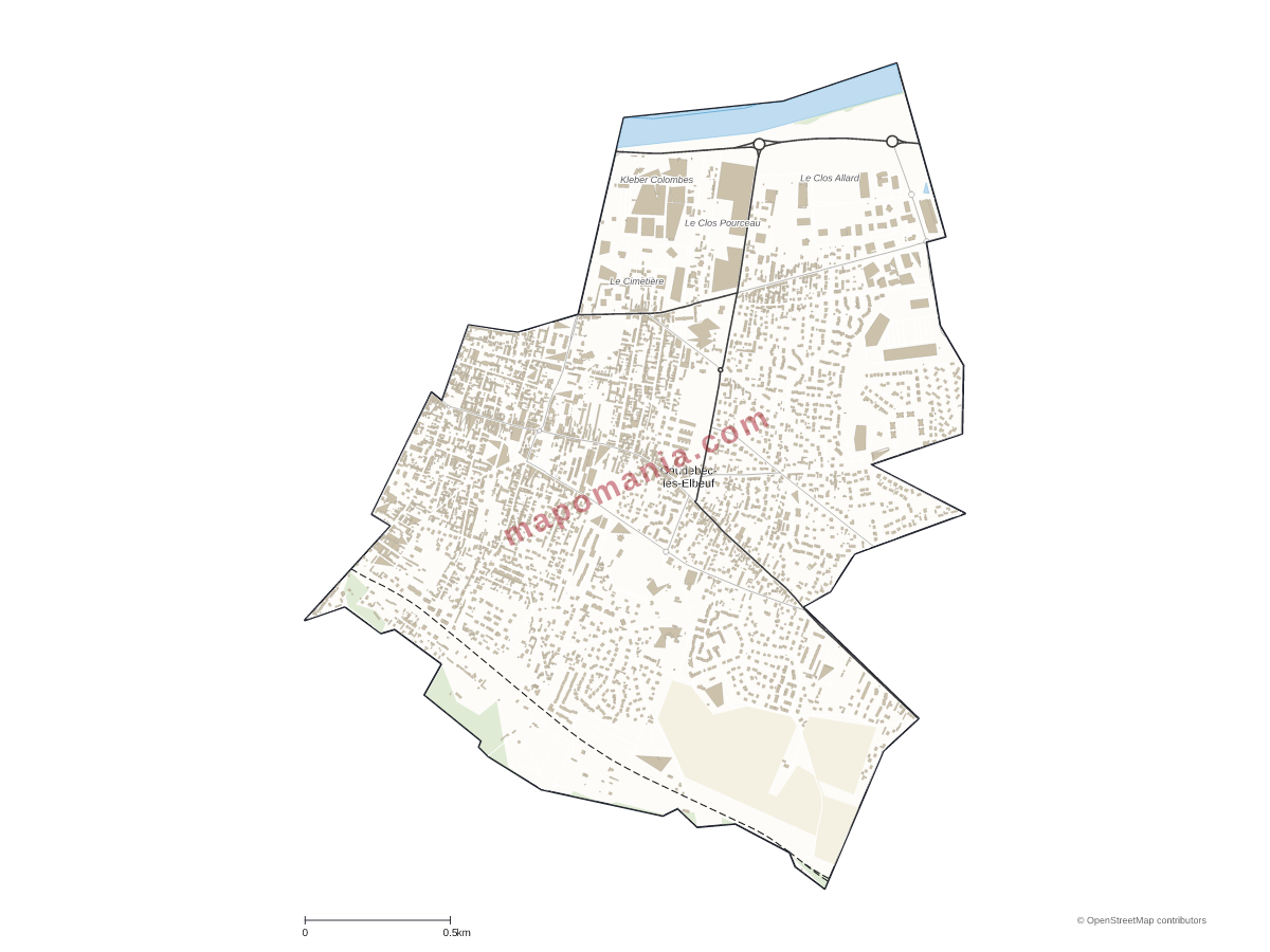 Carte de Caudebec-lès-Elbeuf à personnaliser