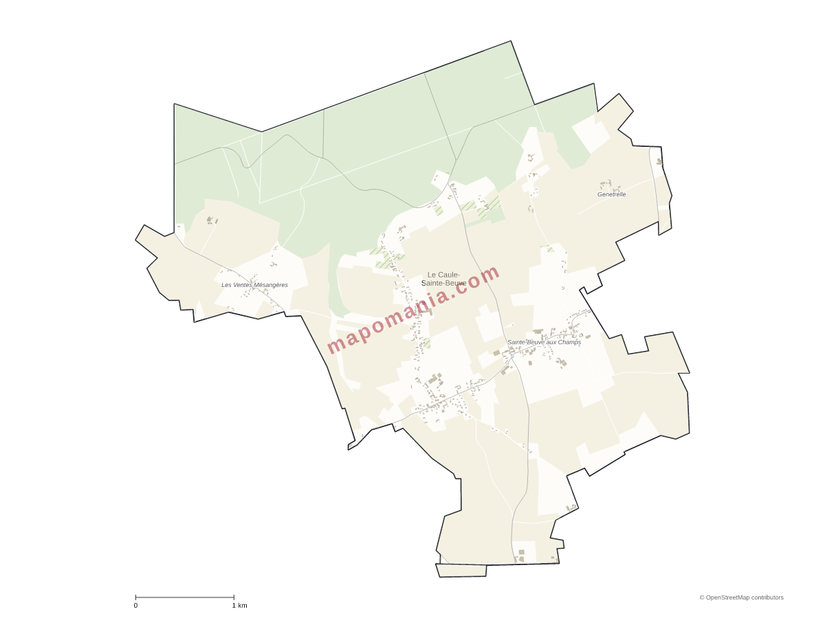 Carte de Le Caule-Sainte-Beuve à personnaliser