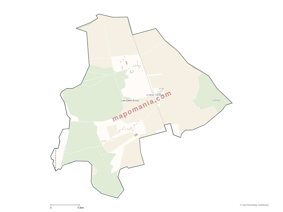 Carte de Les Cent-Acres à personnaliser