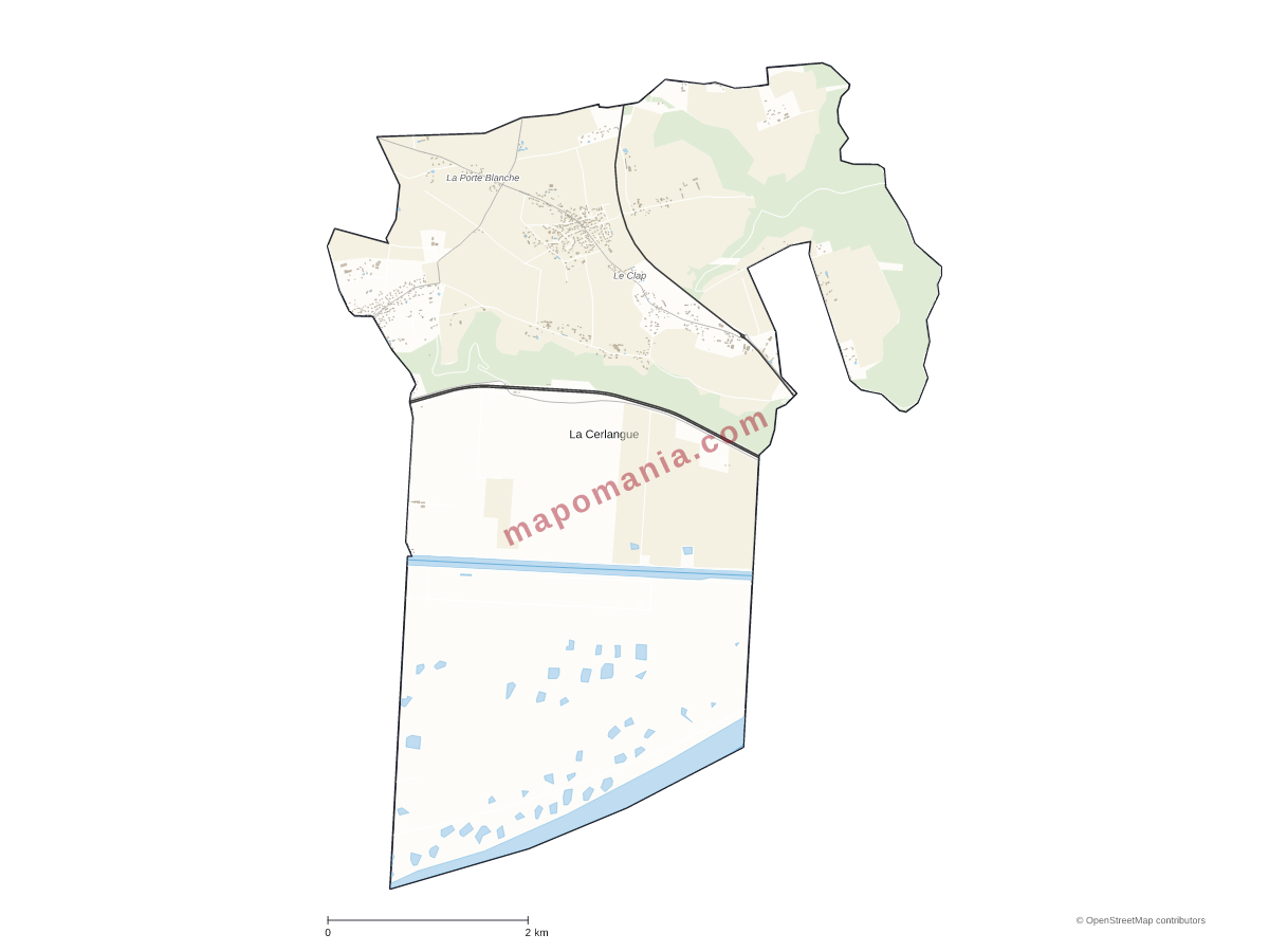 Carte de La Cerlangue à personnaliser