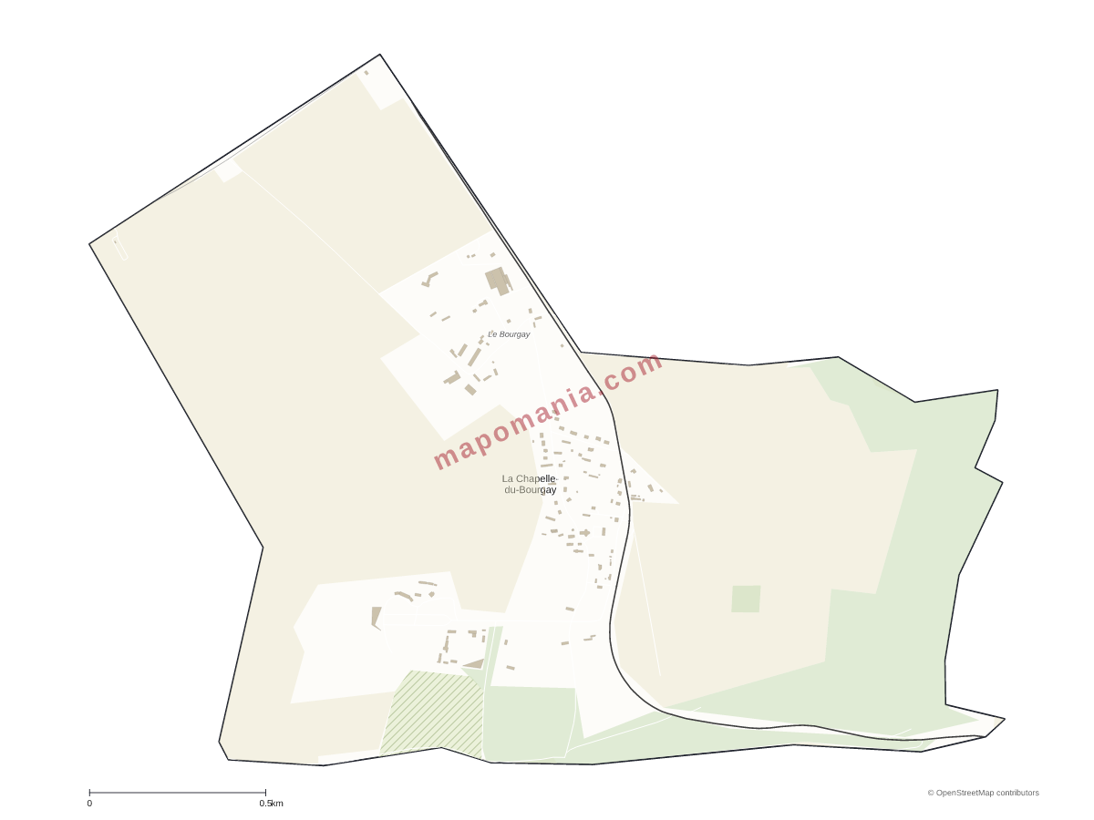 Carte de La Chapelle-du-Bourgay à personnaliser