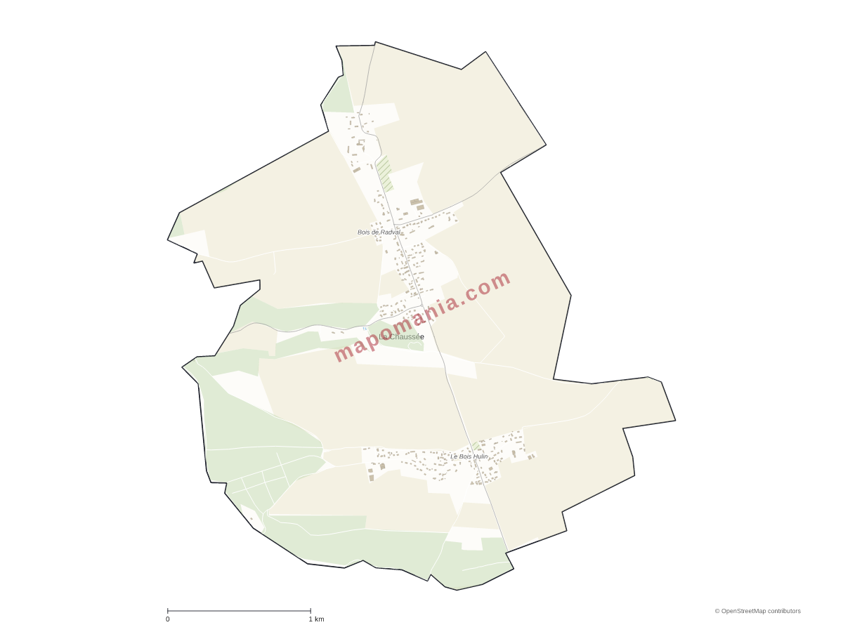Carte de La Chaussée à personnaliser