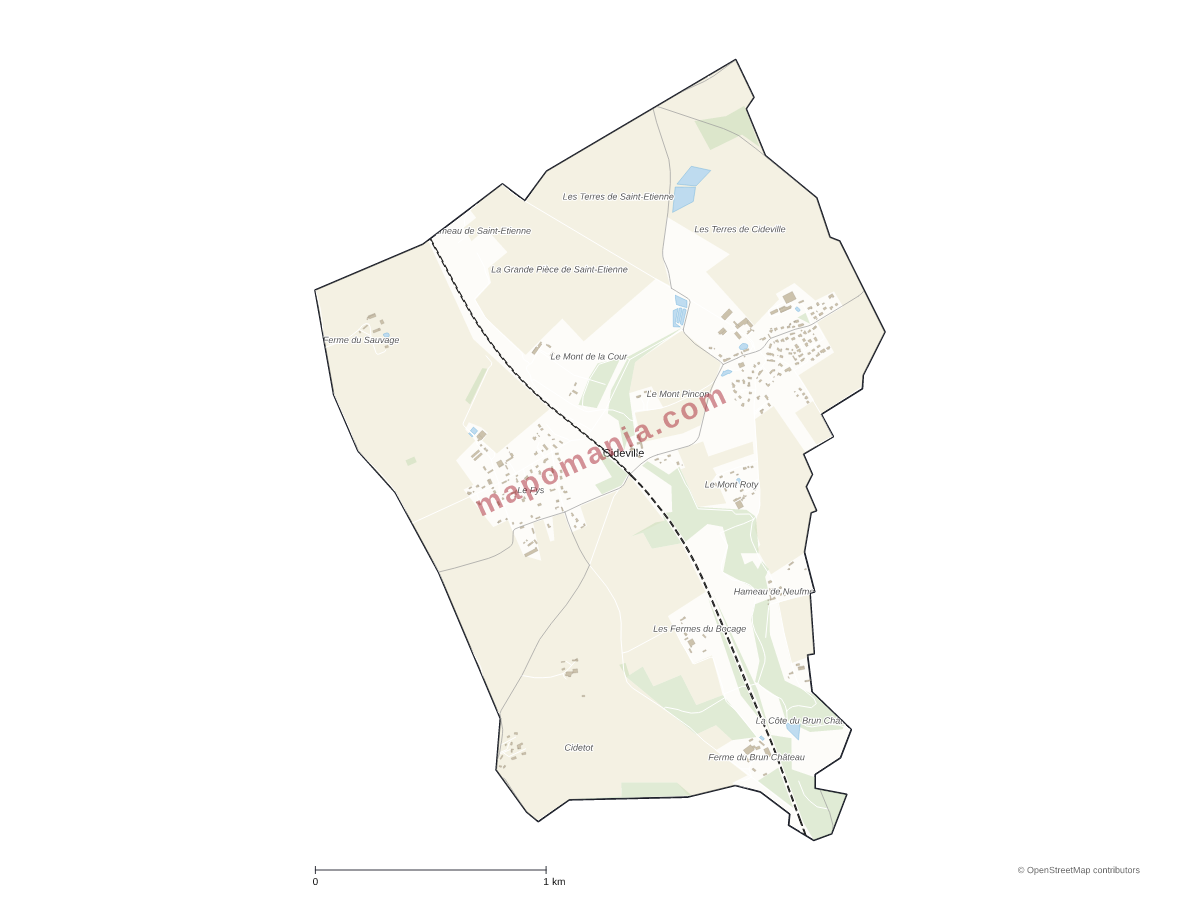 Carte de Cideville à personnaliser