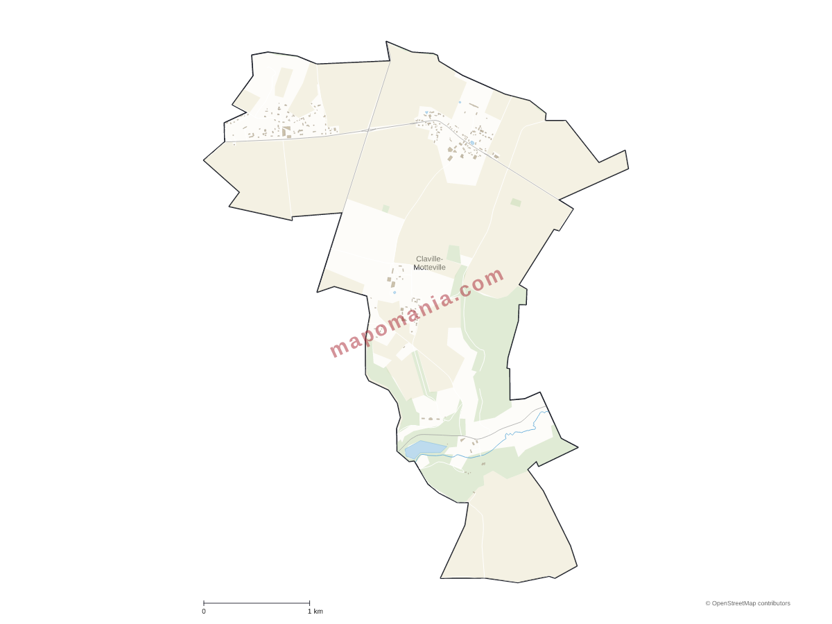 Carte de Claville-Motteville à personnaliser