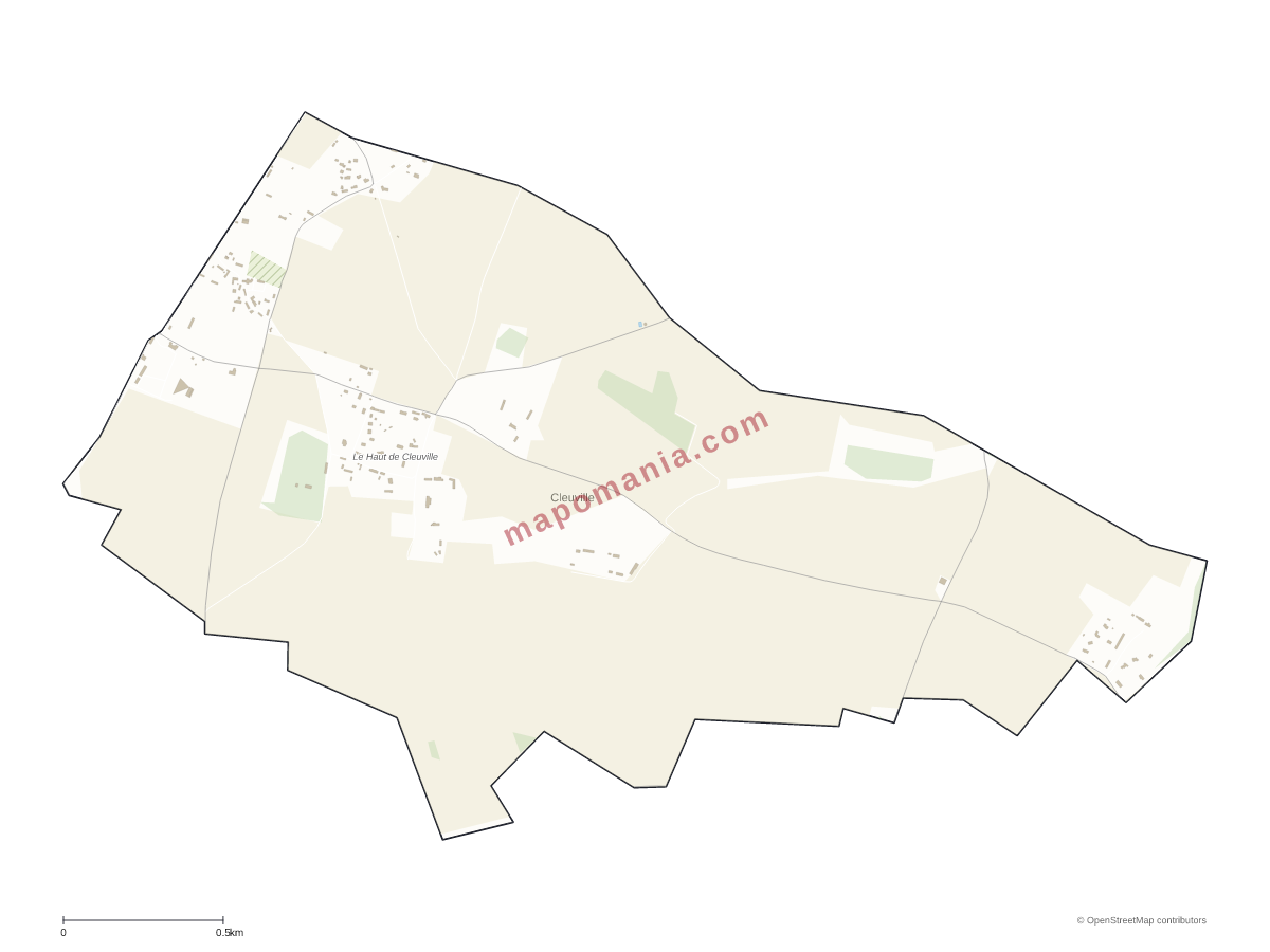 Carte de Cleuville à personnaliser
