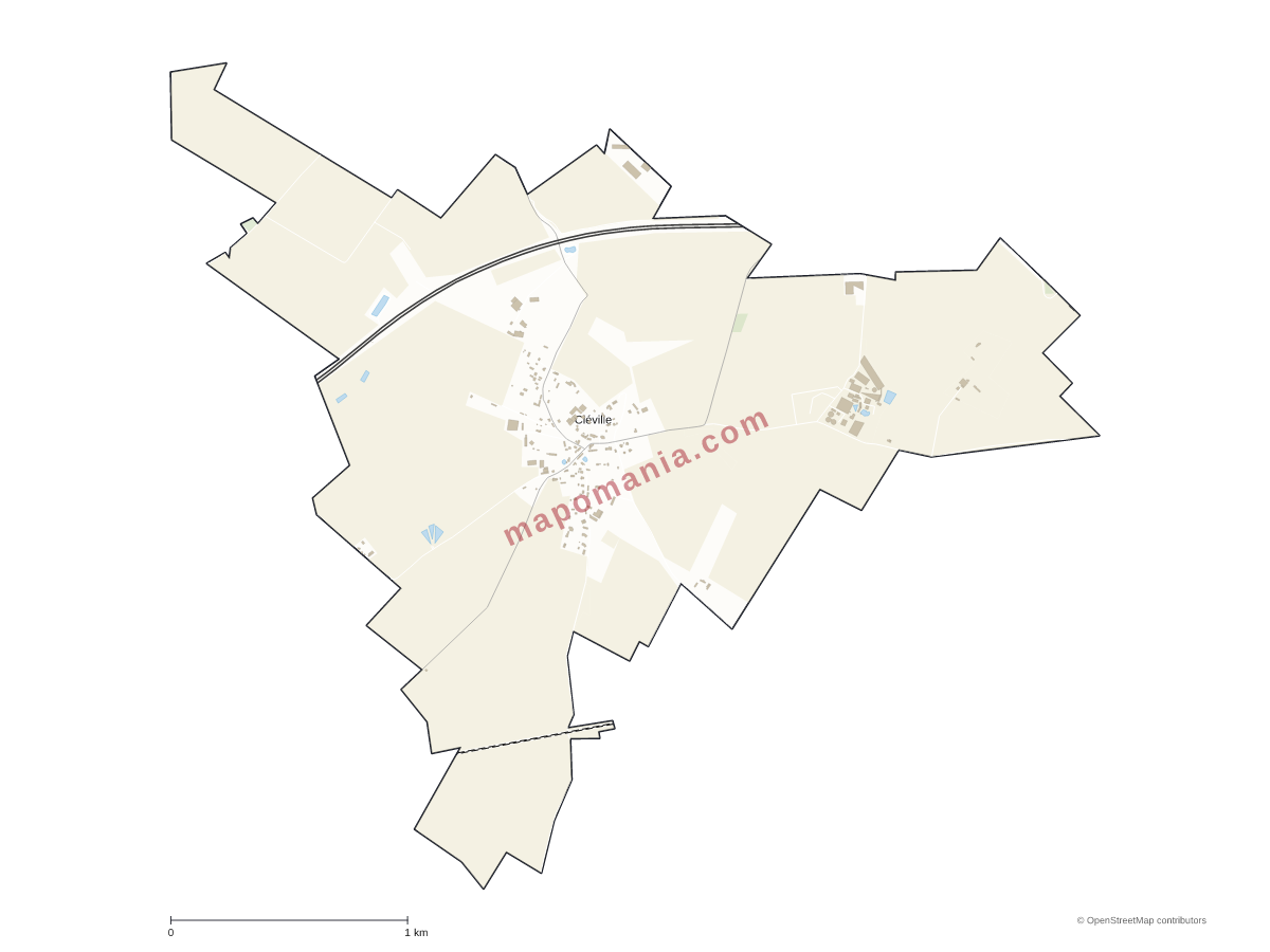 Carte de Cléville à personnaliser