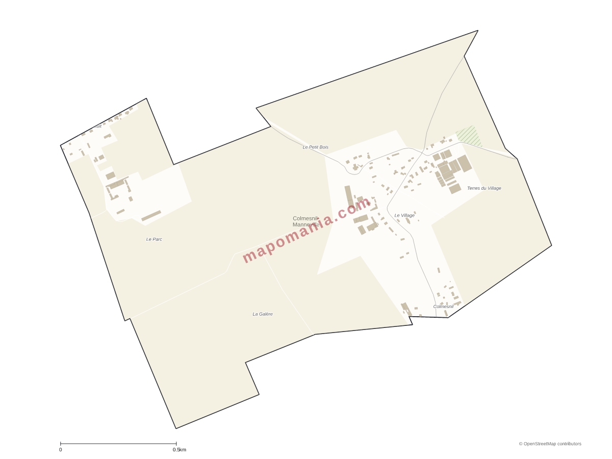 Carte de Colmesnil-Manneville à personnaliser