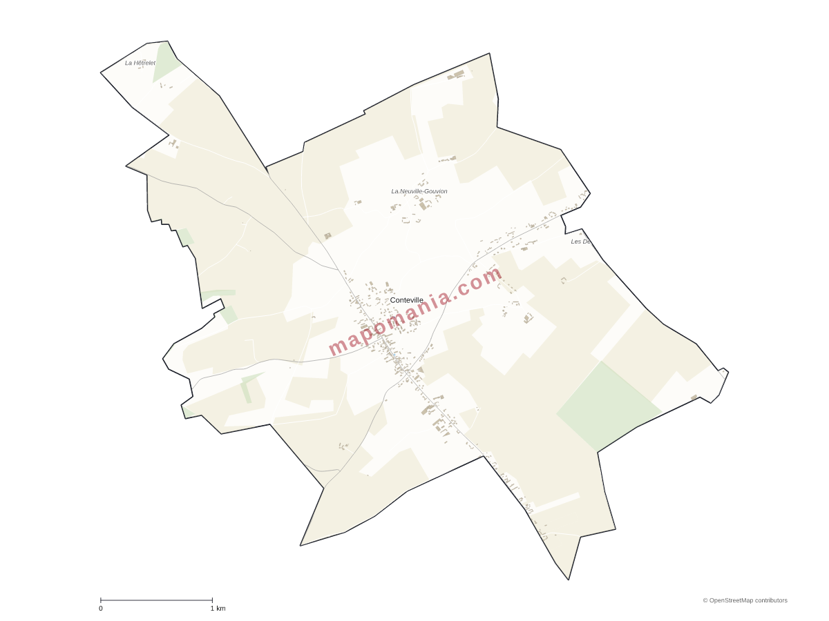 Carte de Conteville à personnaliser