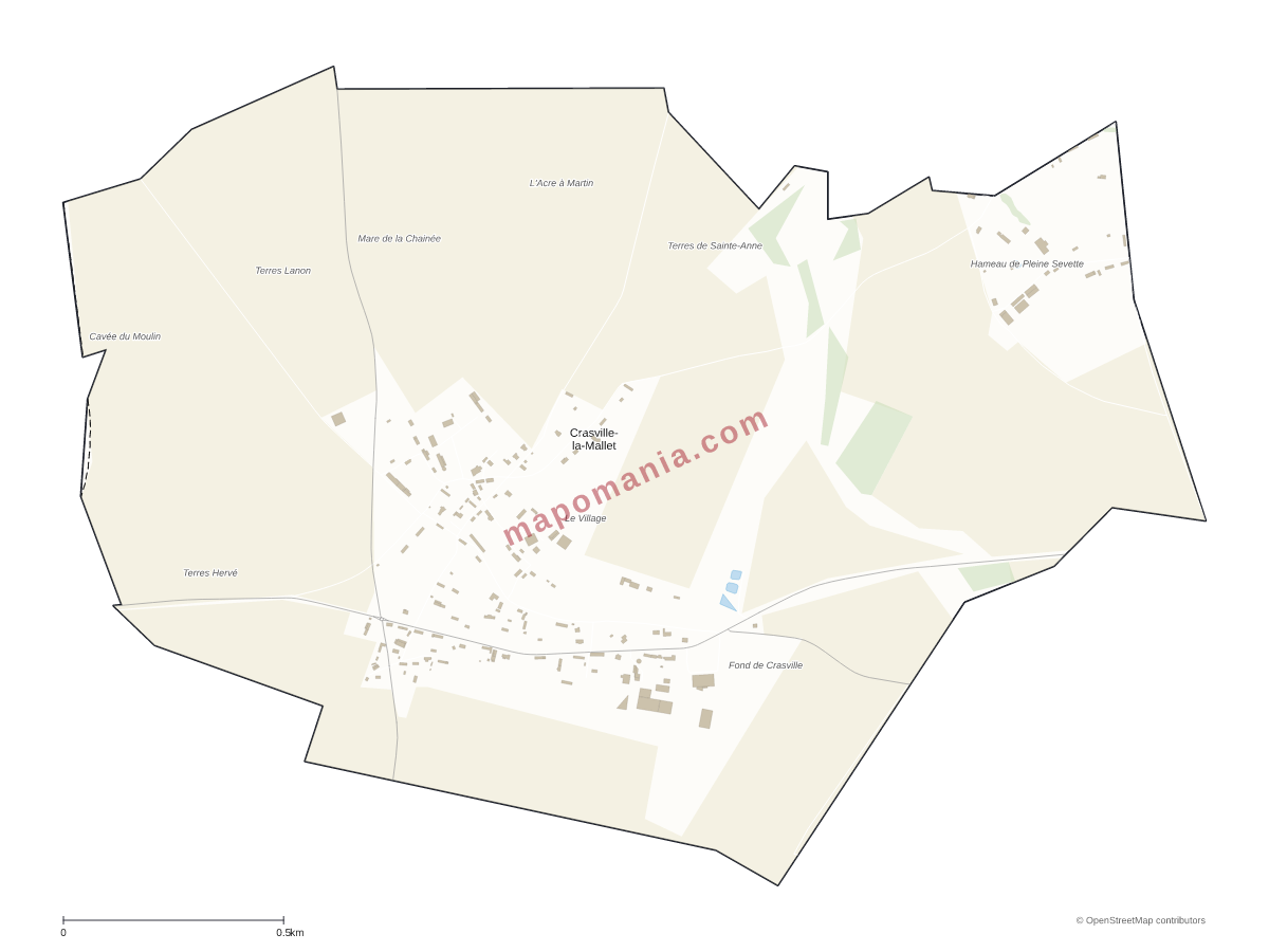 Carte de Crasville-la-Mallet à personnaliser